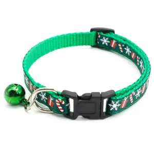 Adjustable Pet Collar with Bell for Cats and Dogs - Festive Design