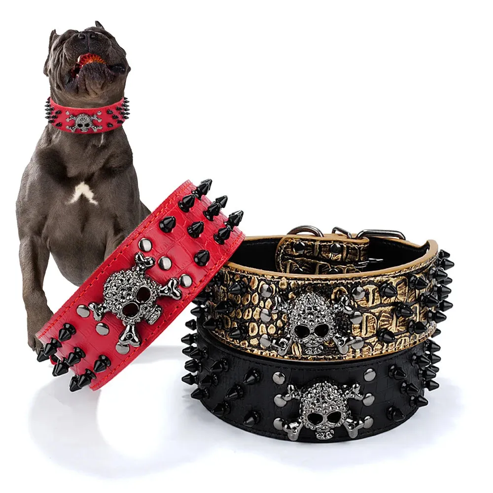 Adjustable Spiked Dog Collar for Small to Medium Dogs - Anti-Bite, Studded Design