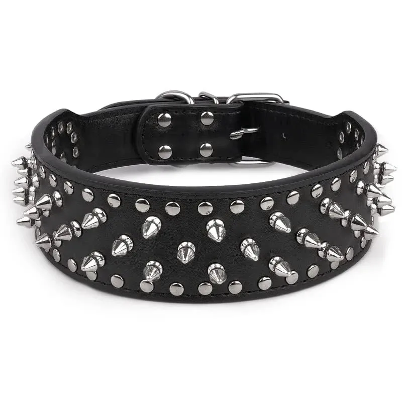 Adjustable Spiked Dog Collar for Small to Medium Dogs - Anti-Bite, Studded Design