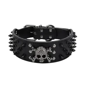 Adjustable Spiked Dog Collar for Small to Medium Dogs - Anti-Bite, Studded Design