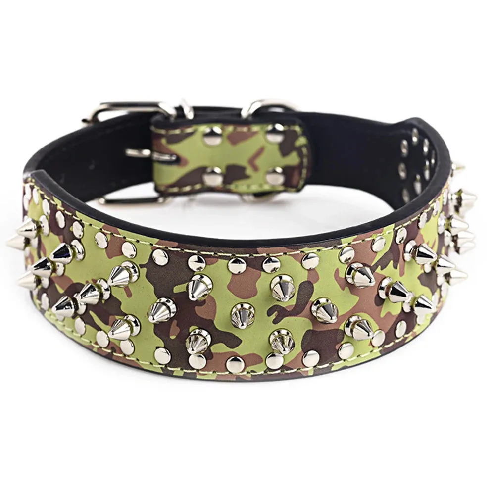 Adjustable Spiked Dog Collar for Small to Medium Dogs - Anti-Bite, Studded Design