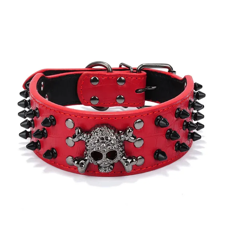 Adjustable Spiked Dog Collar for Small to Medium Dogs - Anti-Bite, Studded Design