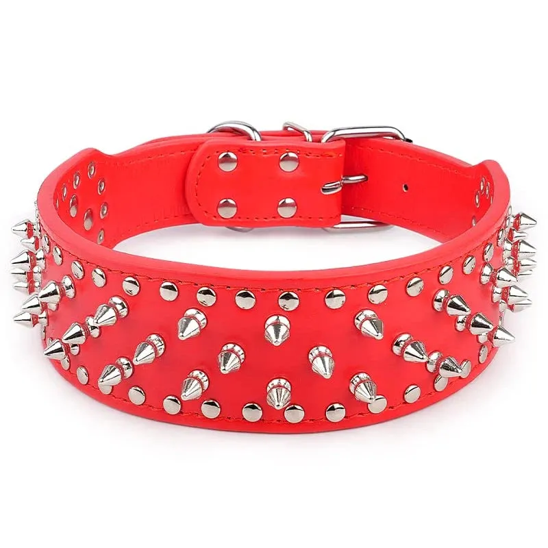 Adjustable Spiked Dog Collar for Small to Medium Dogs - Anti-Bite, Studded Design