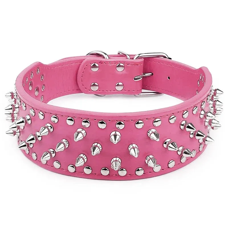 Adjustable Spiked Dog Collar for Small to Medium Dogs - Anti-Bite, Studded Design