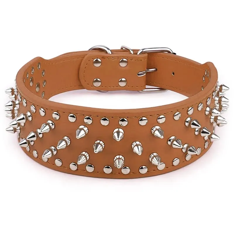 Adjustable Spiked Dog Collar for Small to Medium Dogs - Anti-Bite, Studded Design