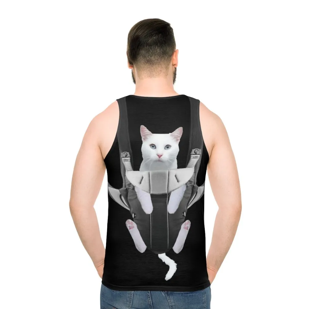 Adorable Cat in Baby Carrier Unisex Tank Top