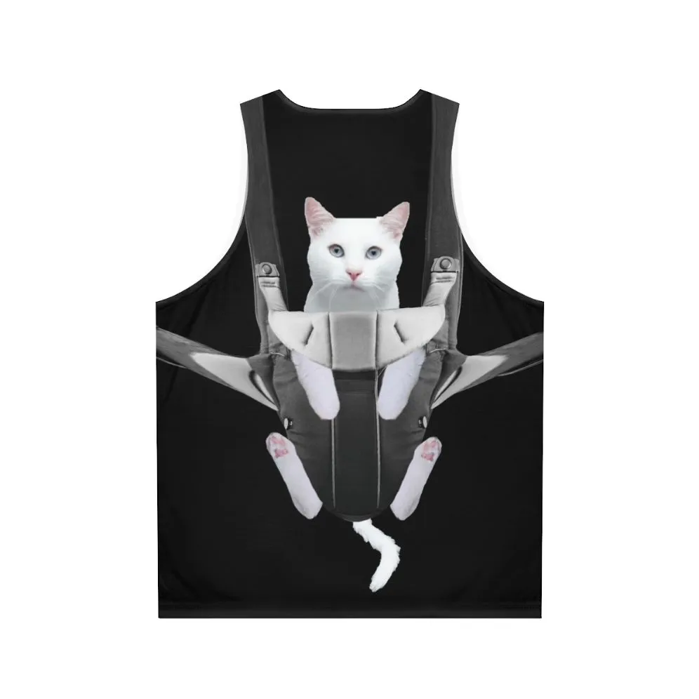 Adorable Cat in Baby Carrier Unisex Tank Top