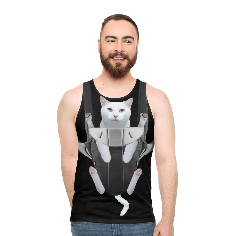 Adorable Cat in Baby Carrier Unisex Tank Top