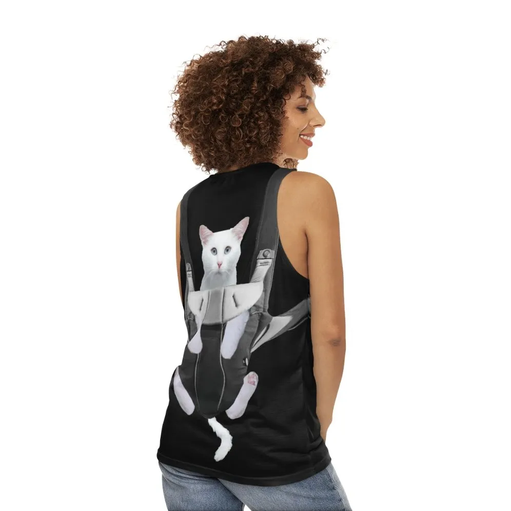 Adorable Cat in Baby Carrier Unisex Tank Top