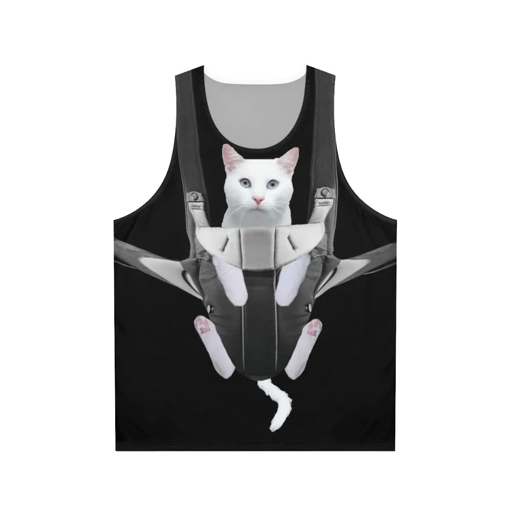 Adorable Cat in Baby Carrier Unisex Tank Top