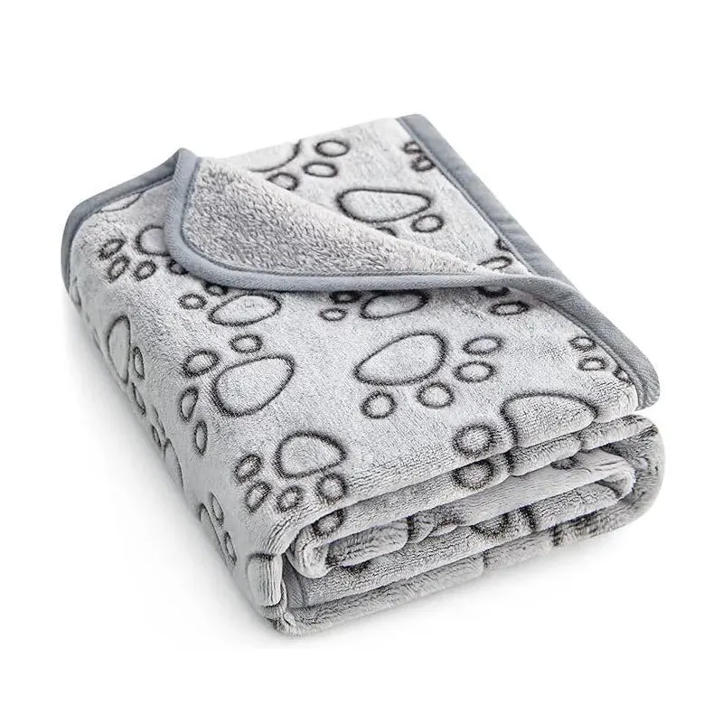 Adorable Pet Blanket in Soft Coral Fleece with Cute Cartoon Design