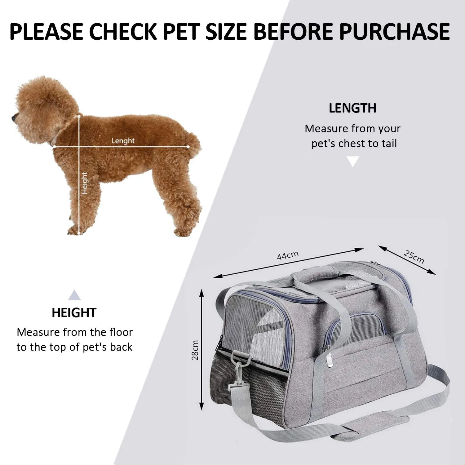 Airline Approved Pet Carrier Bag with Cozy Bed & Seatbelt