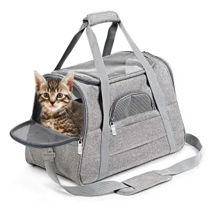 Airline Approved Pet Carrier Bag with Cozy Bed & Seatbelt