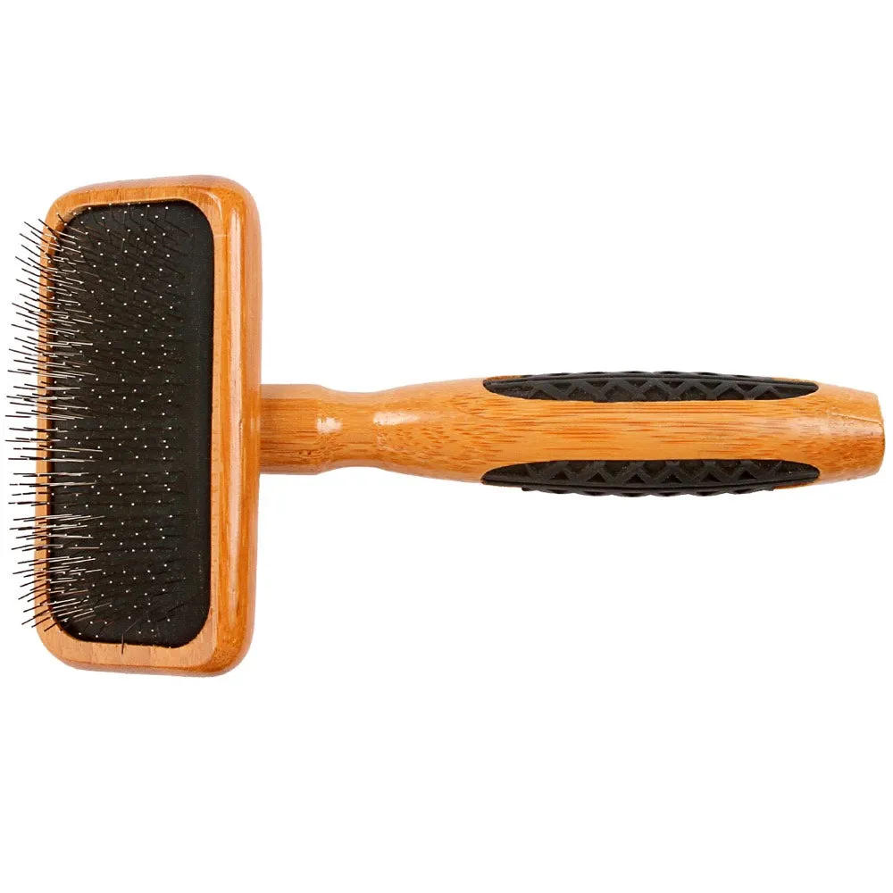 Bass Brushes De-Matting Soft Pin Dark Finish Slicker Brush For Cats & Dogs (Small)