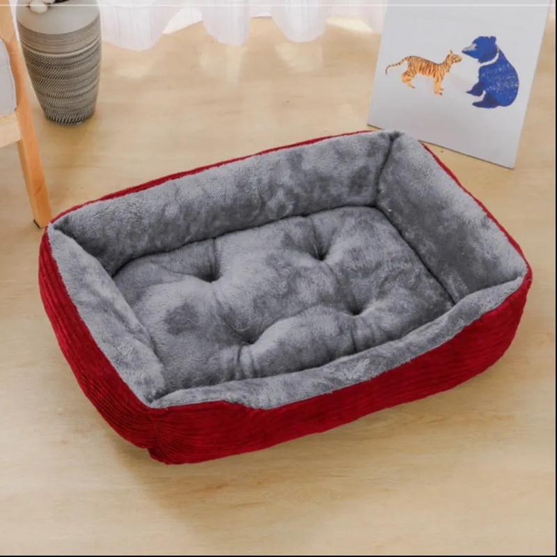 Bed for Dog Cat Pet Square Plush Kennel Medium Small Dog Sofa Bed Cushion Pet Calming