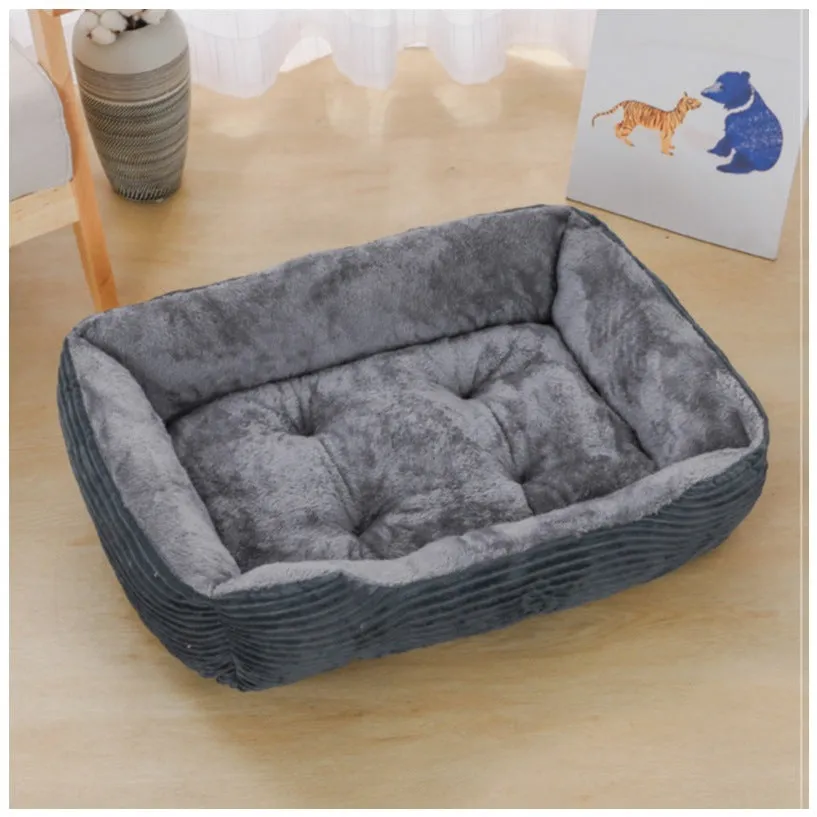 Bed for Dog Cat Pet Square Plush Kennel Medium Small Dog Sofa Bed Cushion Pet Calming