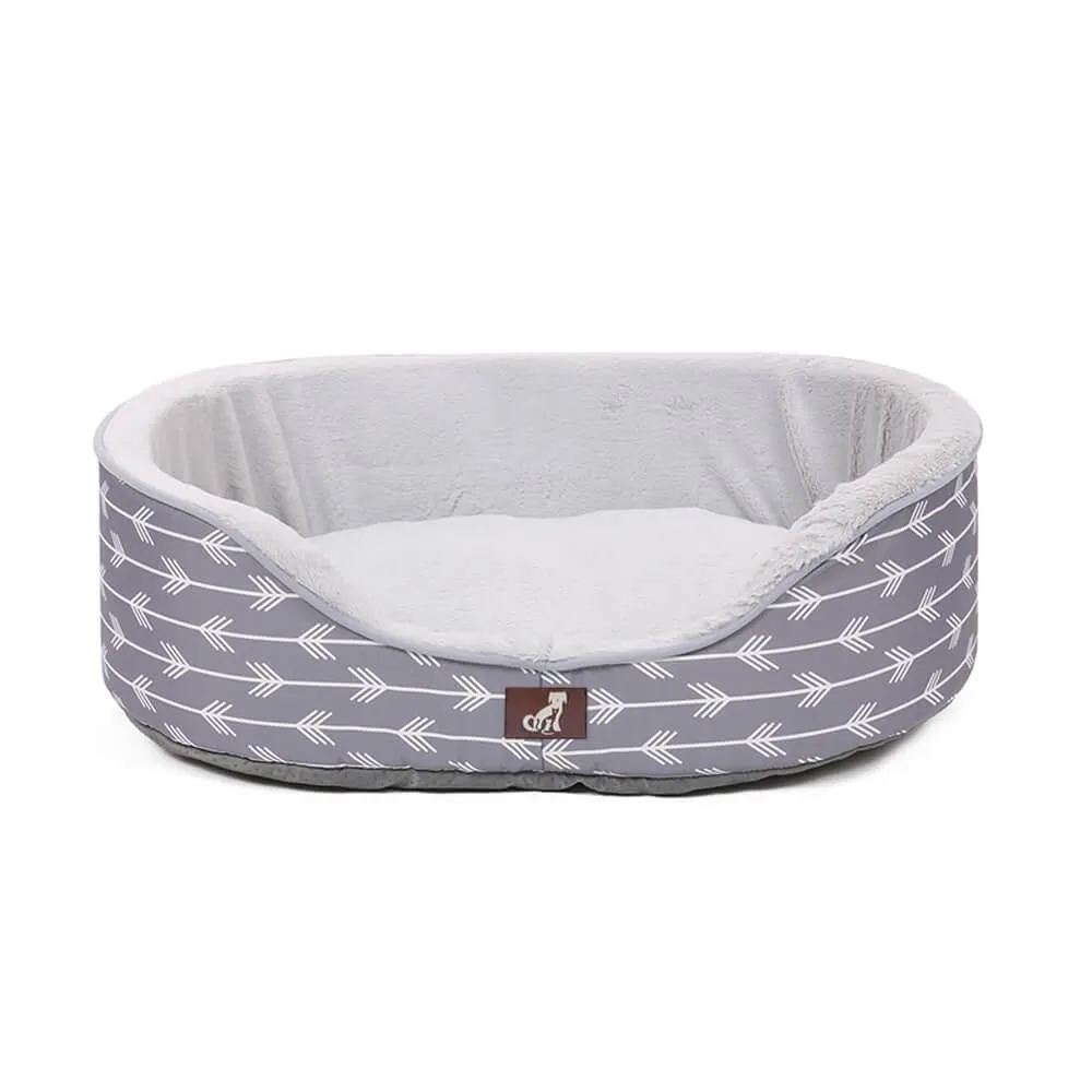 Bella - Grey Soft Dog Bed - Size S/M/L/XL