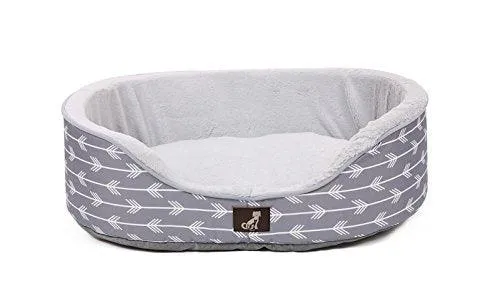 Bella - Grey Soft Dog Bed - Size S/M/L/XL