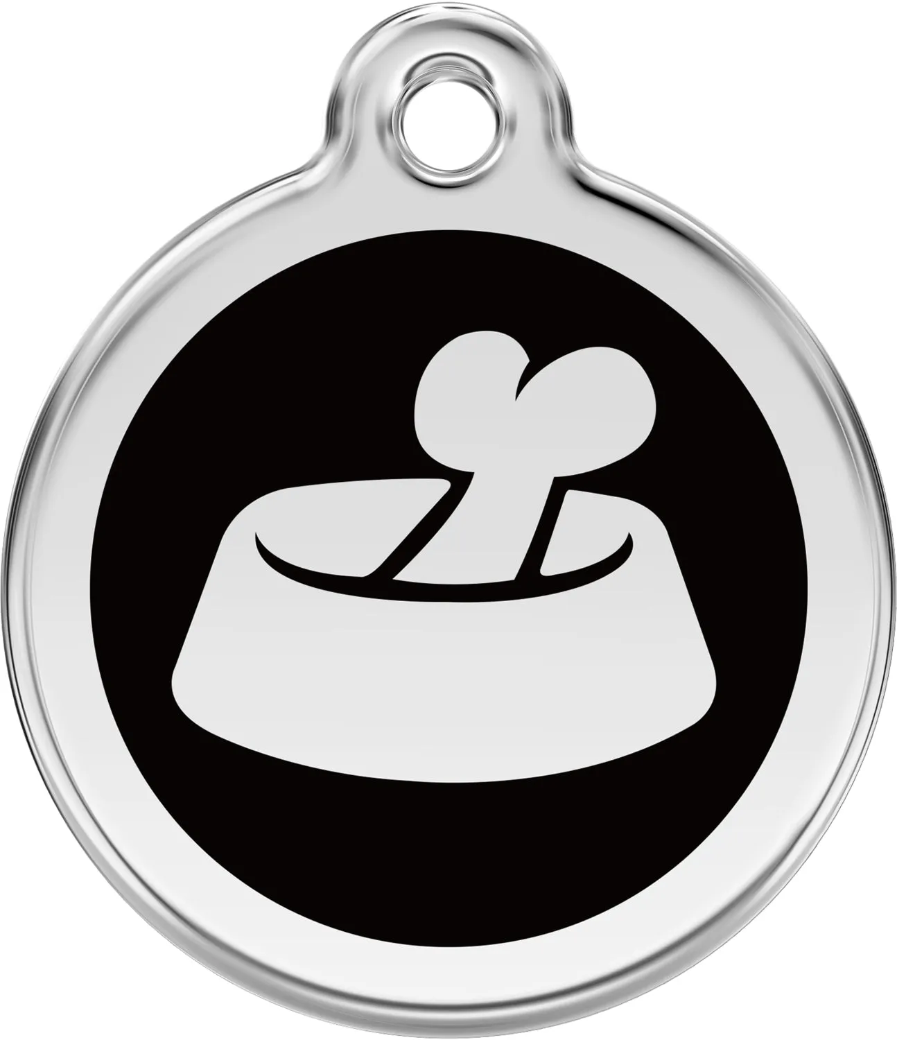 Bone in Bowl - Red Dingo Engraved Dog Tag, Lifetime Guarantee, No Shipping Costs