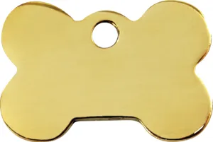 Brass Flat Bone - Red Dingo Engraved Dog Tag, Lifetime Guarantee, No Shipping Costs