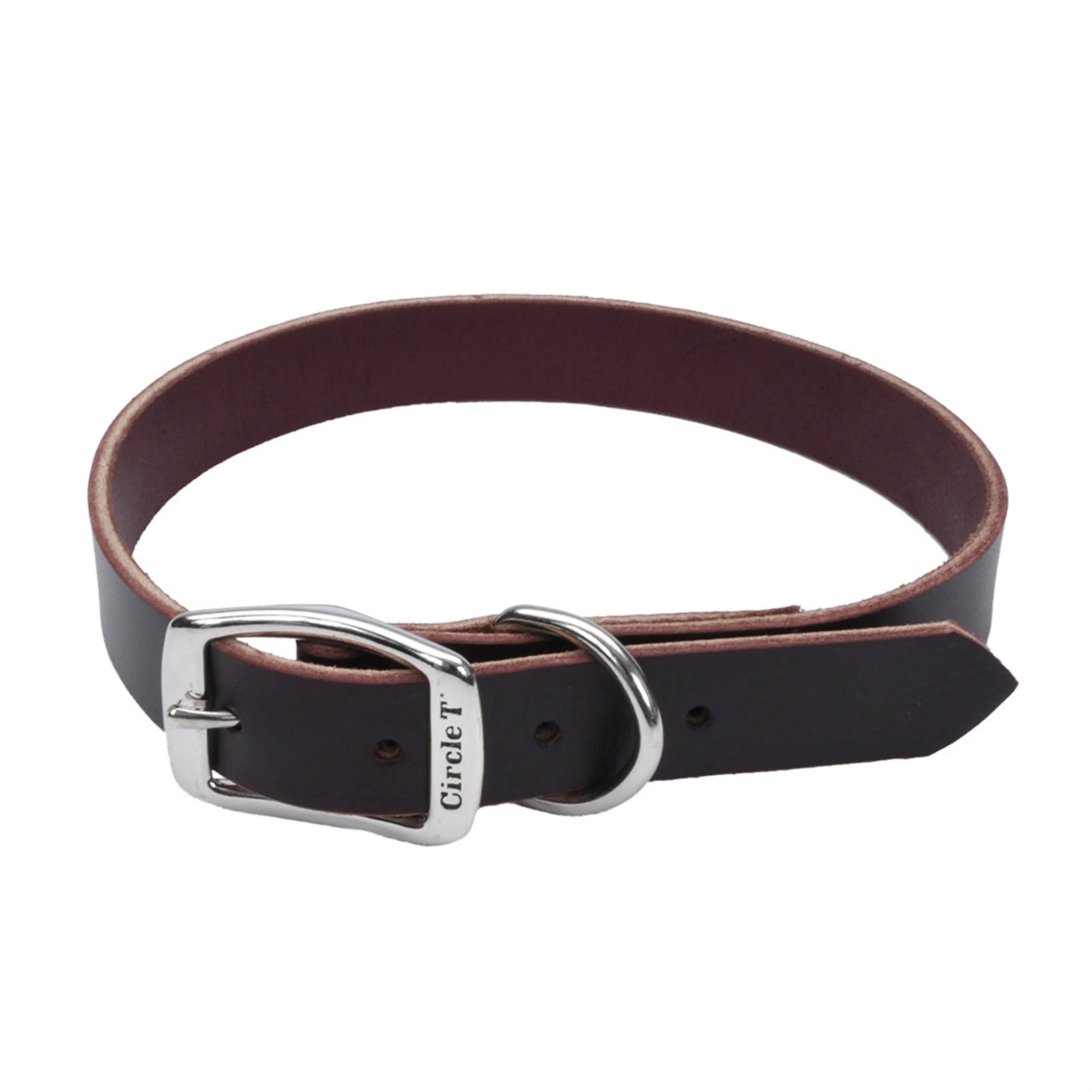 Circle T Latigo Leather Town Dog Collar, Medium 18