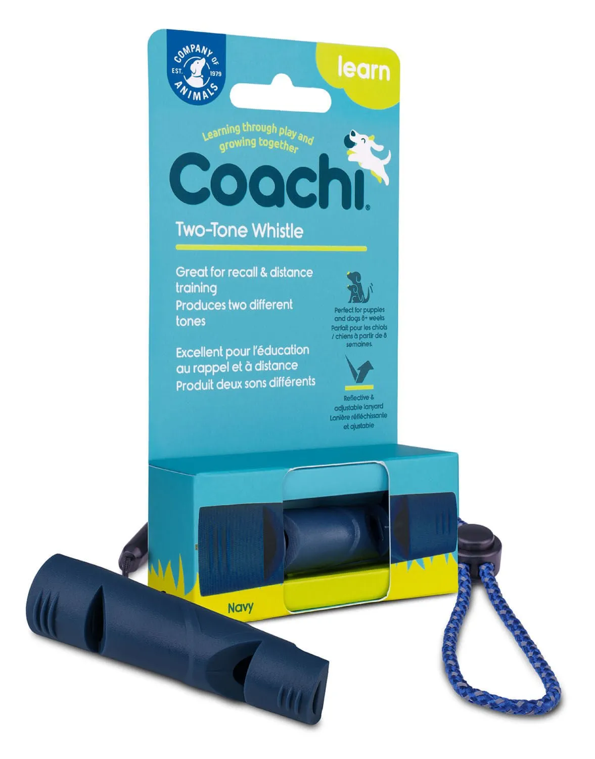 Coachi Two-Tone Dog Whistle, Navy