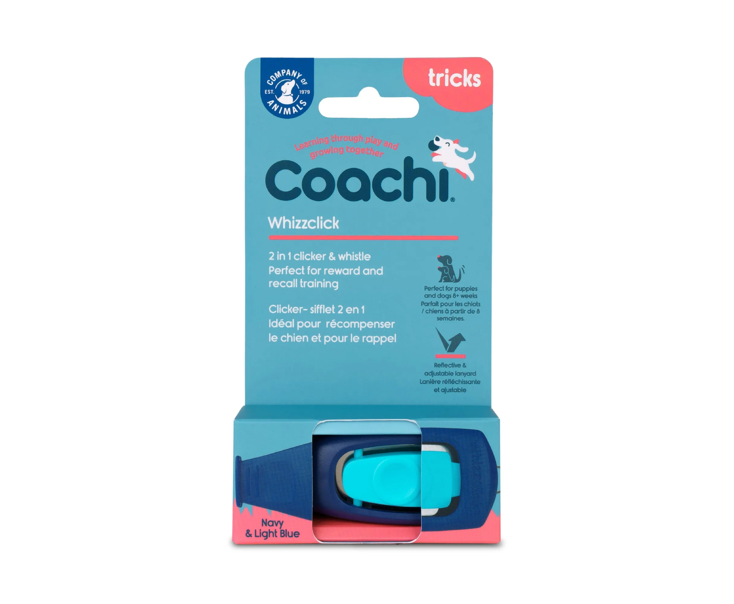 Coachi Whizzclick Light Blue with Navy Button