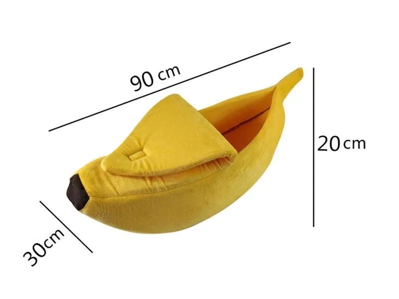 Cozy & Fun: Novelty Banana Cat Bed!