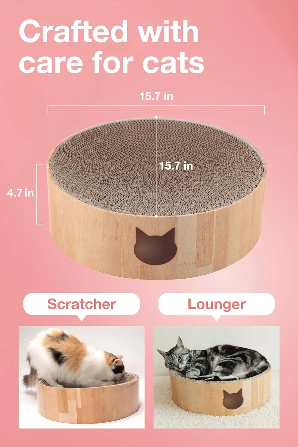 Cozy Cat Scratcher Bowl (Regular, A.Bowl(Oak))