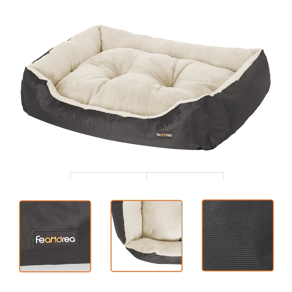 Cozy Reversible 70cm Dog Bed with Raised Edges - FEANDREA