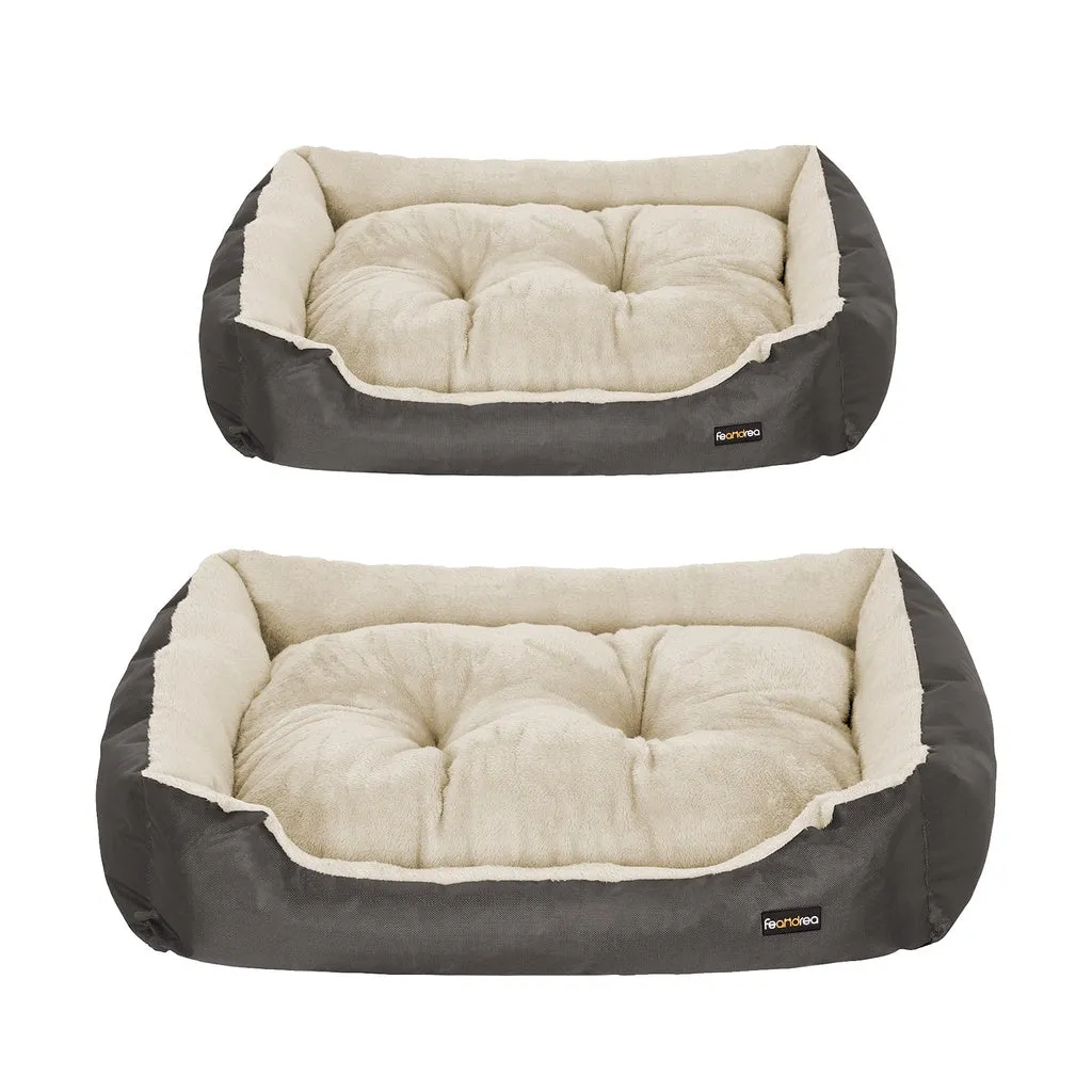 Cozy Reversible 70cm Dog Bed with Raised Edges - FEANDREA