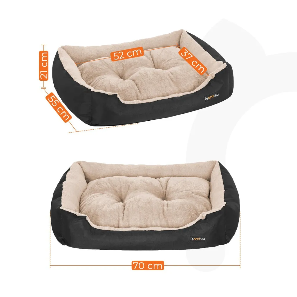 Cozy Reversible 70cm Dog Bed with Raised Edges - FEANDREA