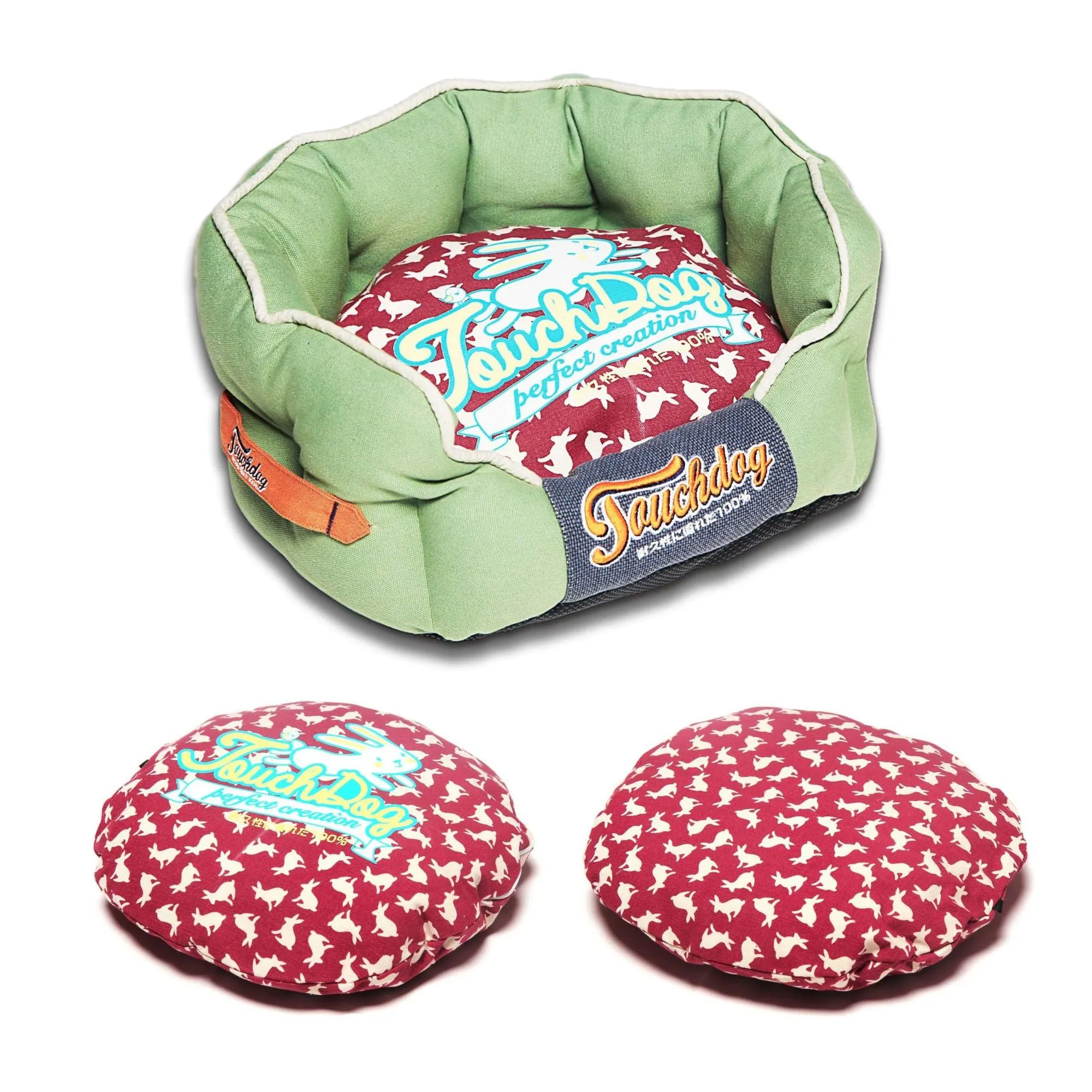 Cozy stylish dog bed with bunny spots