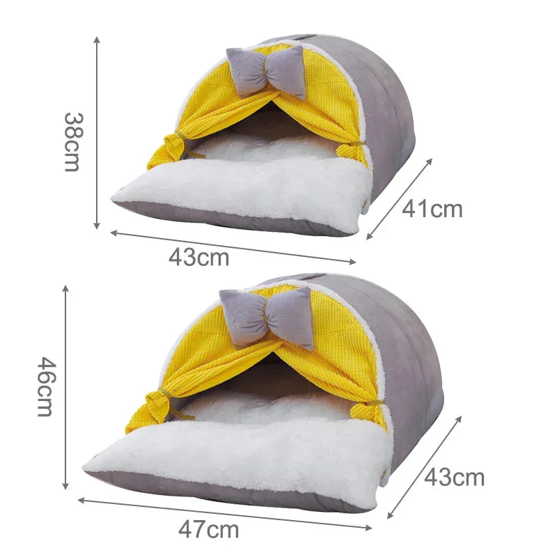 Cozy Winter Cat Tent - Plush and Warm Pet Bed