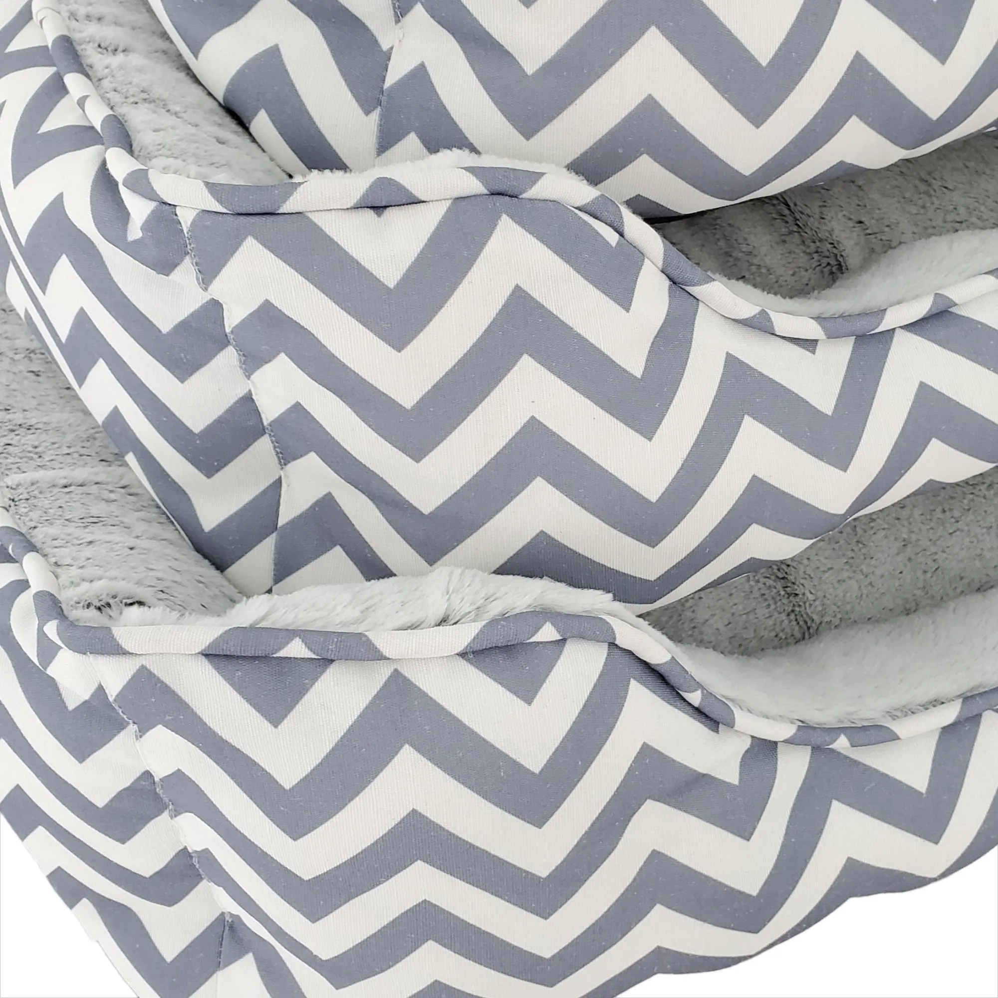 Daisy - Zigzag Grey Dog Bed - Size S/M/L