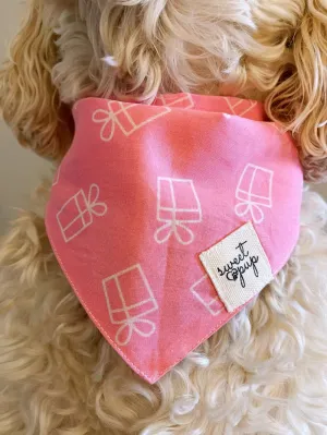 Dog Bandana - Dog Birthday Bandana Gifted Pink