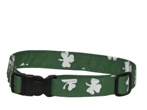 Elmo's Closet Bold Shamrocks Dark Green Dog Collar