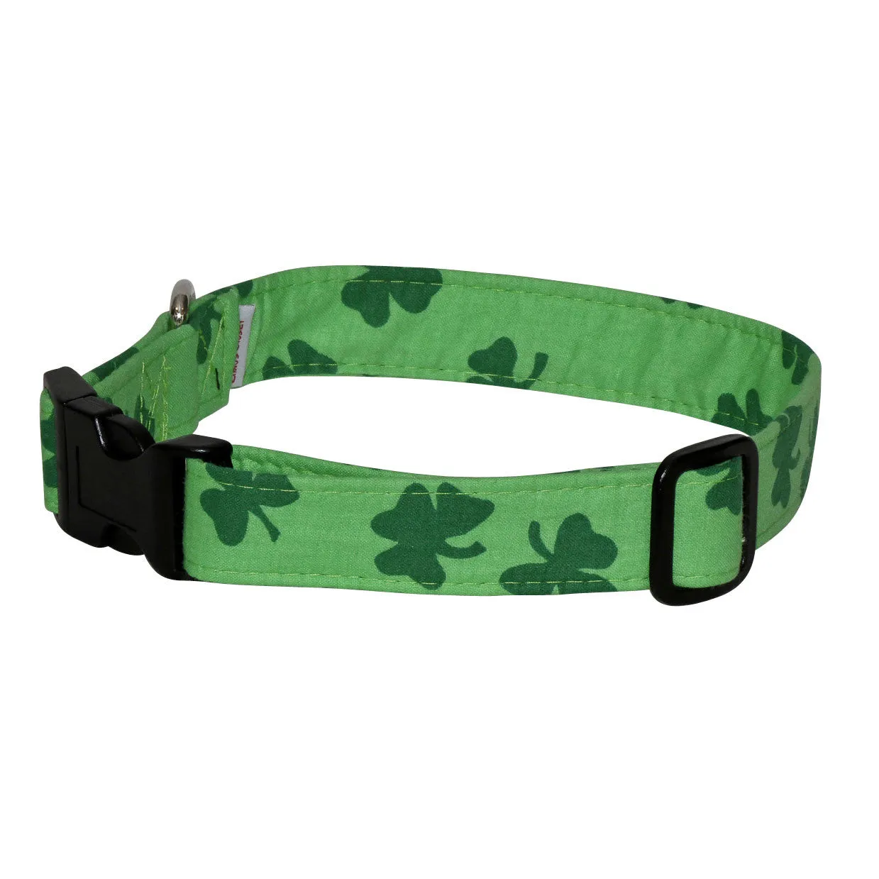 Elmo's Closet Bold Shamrocks Light Green Dog Collar