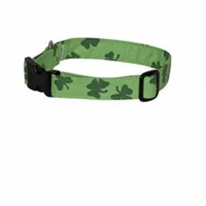 Elmo's Closet Bold Shamrocks Light Green Dog Collar