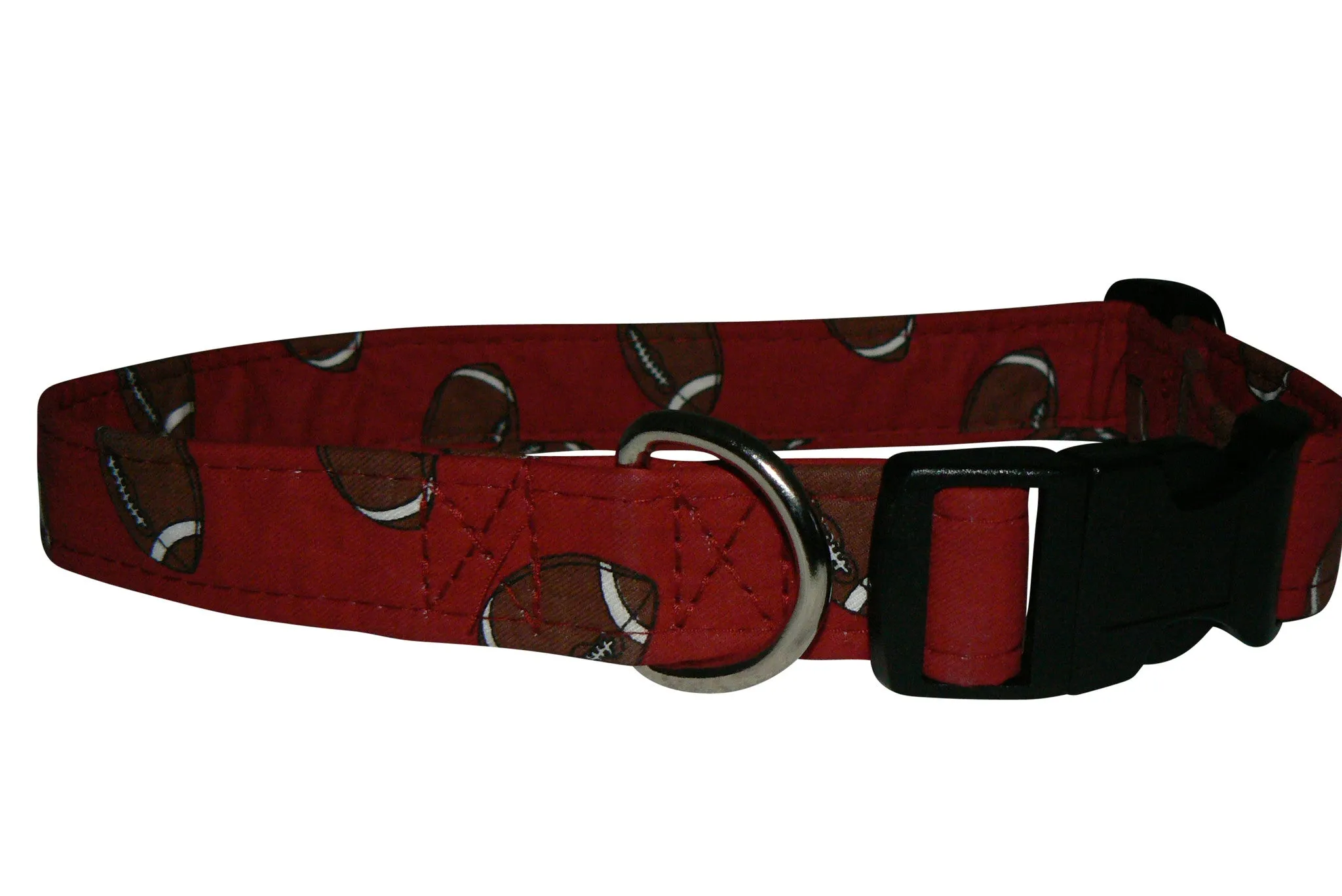 Elmo's Closet Footballs On Red Dog Collar