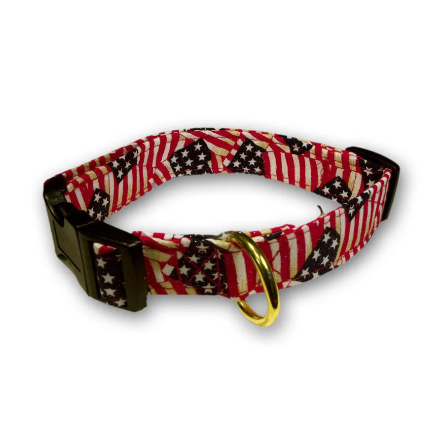 Elmo's Closet Waving Flags Dog Collar