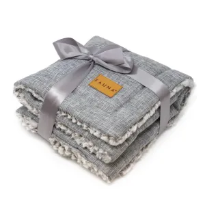 Fauna® Luxury Grey Reversible Fleece Blanket 87x64cm