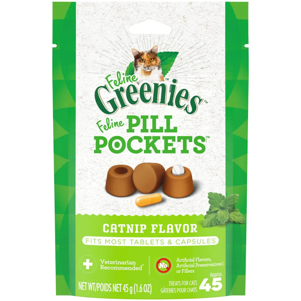 Feline Greenies Pill Pockets Catnip Recipe for Cats, 45-Count