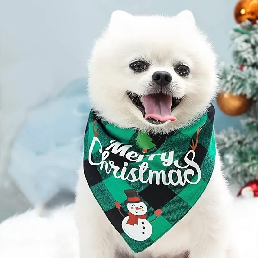 Festive Santa Claus Dog Bandanas  Perfect Christmas Party Decor for All Dogs