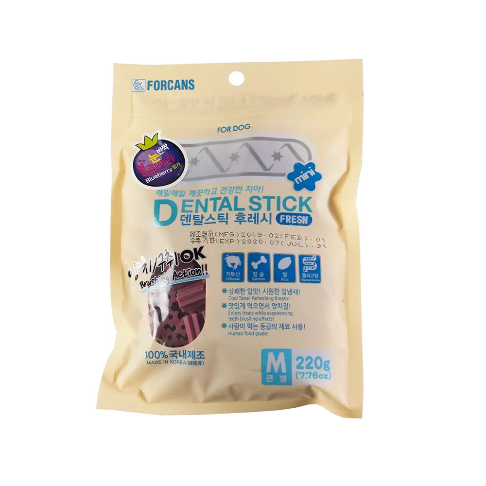 Forcans Dog Dental Stick Fresh With Blueberry Medium 220g