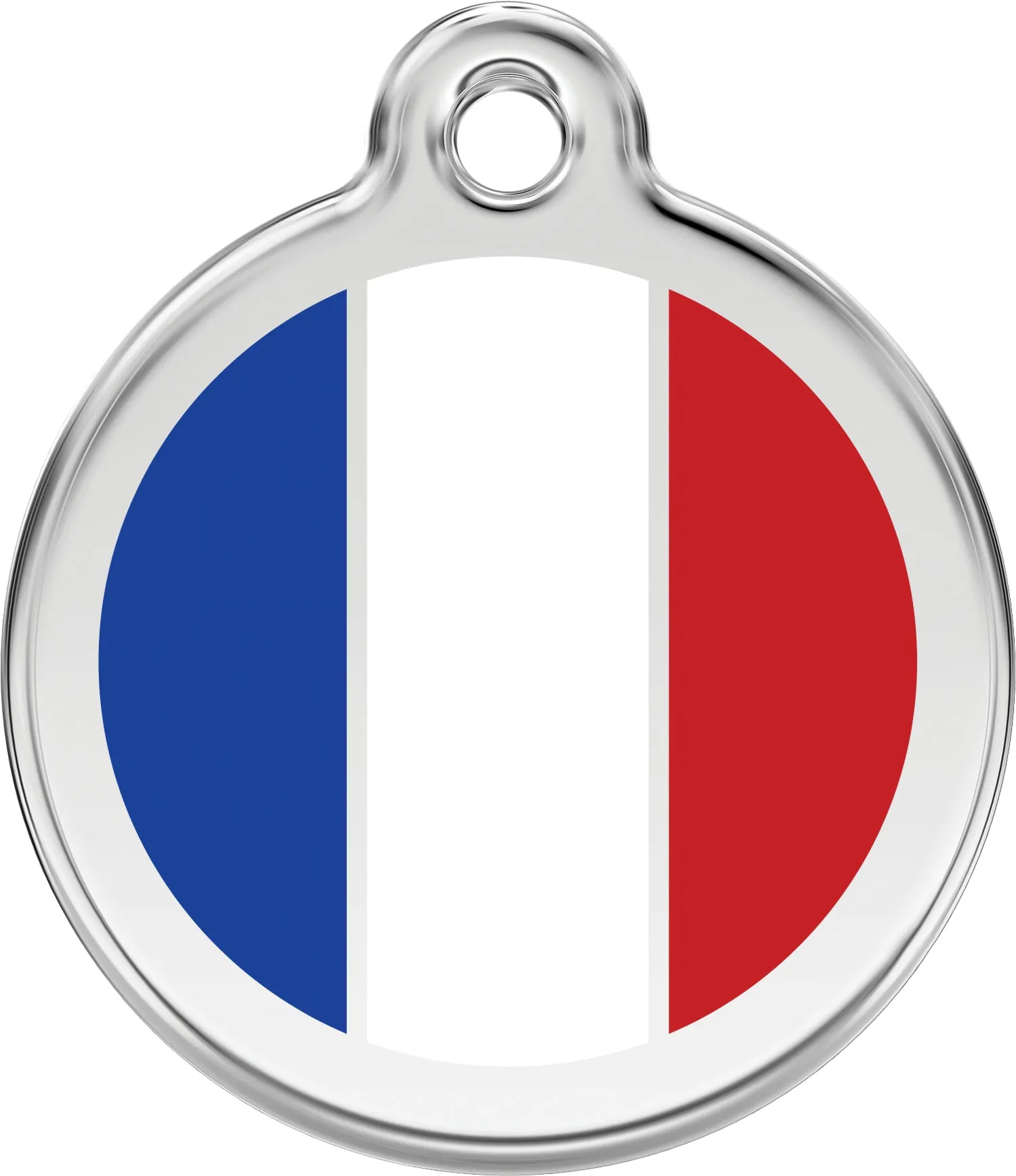 French Flag - Red Dingo Engraved Cat/Dog Tag, Lifetime Guarantee, No Shipping Costs