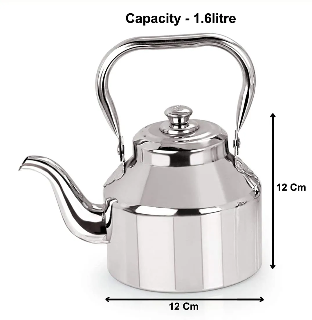 Heart Home Stainless Steel Tea Kettle, 16 Cup (Silver)