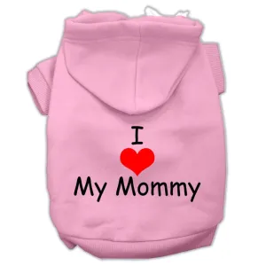 I Love My Mommy Screen Print Pet Hoodies Pink Size XXL (18)