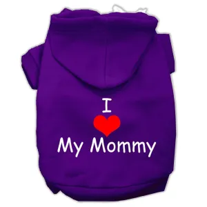 I Love My Mommy Screen Print Pet Hoodies Purple Size Sm (10)