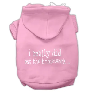 I Really Did Eat The Homework Screen Print Pet Hoodies Light Pink Size S (10)